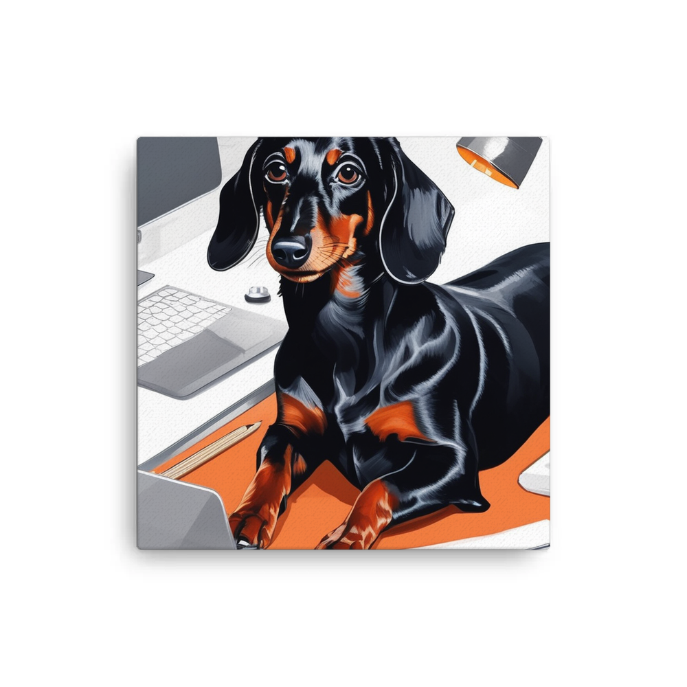 PugMug Custom Black Dachshund Canvas