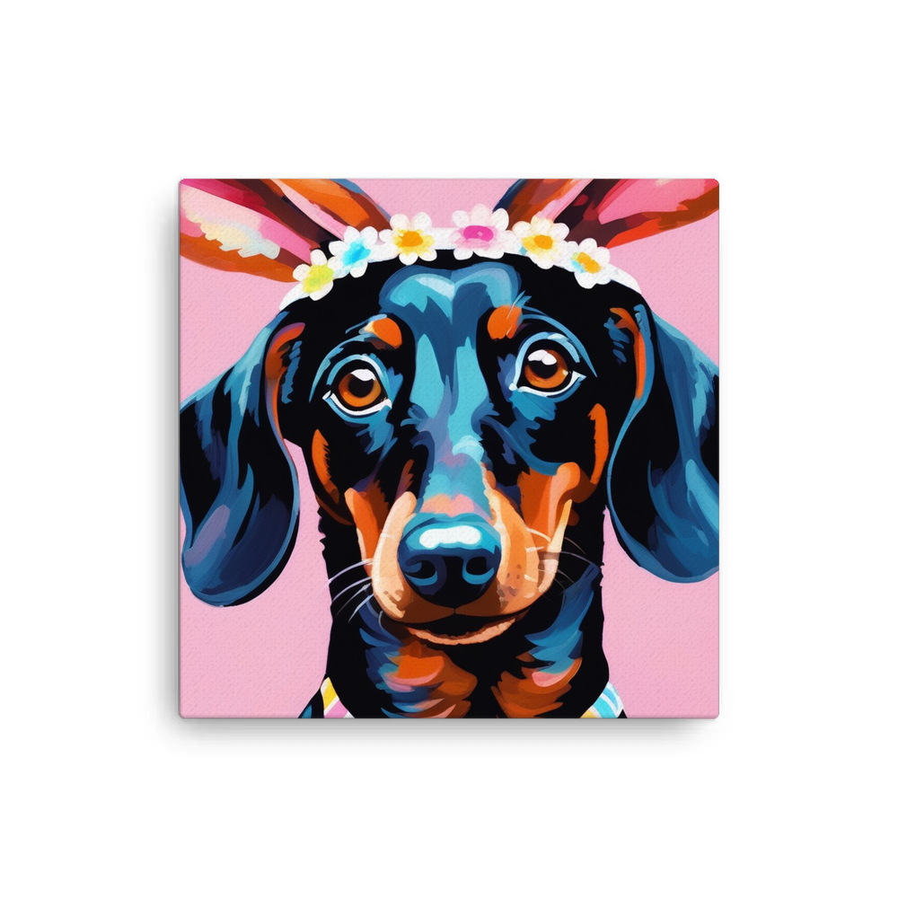 PugMug Custom Black Dachshund Canvas