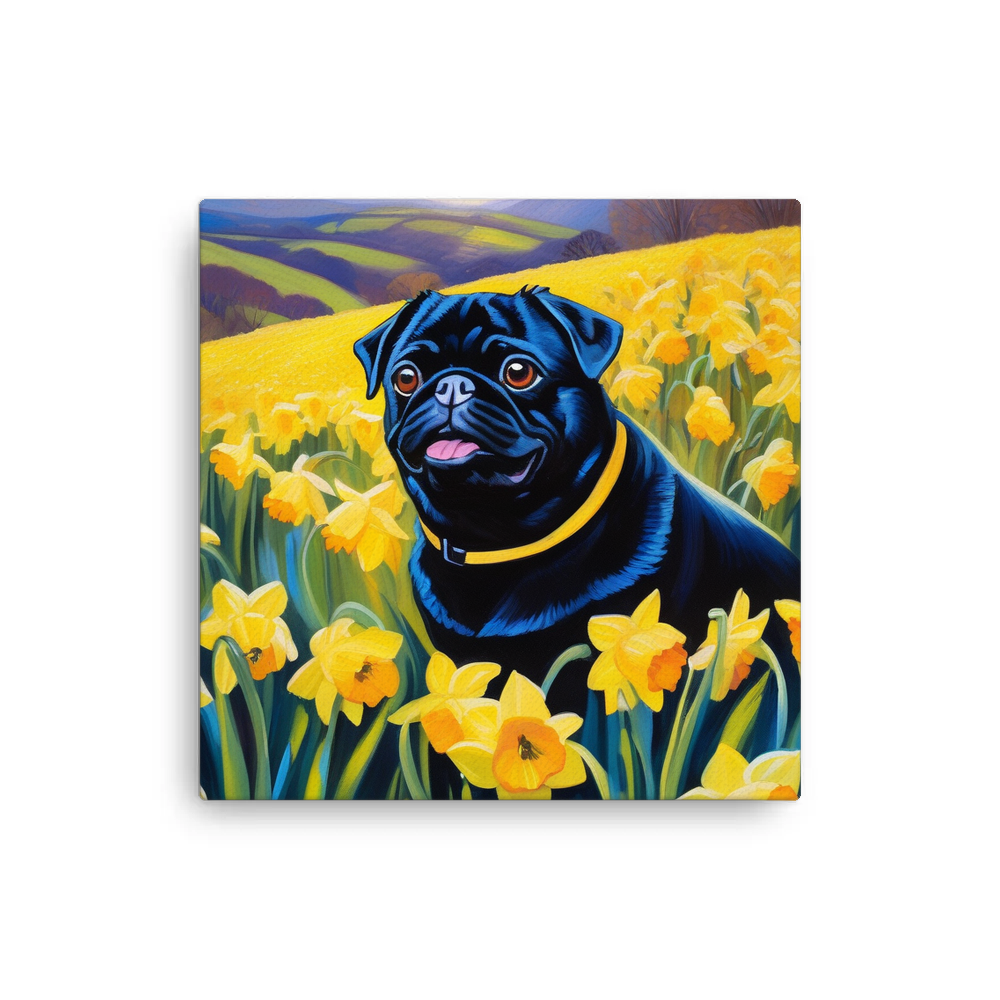 PugMug Custom Black Pug Canvas