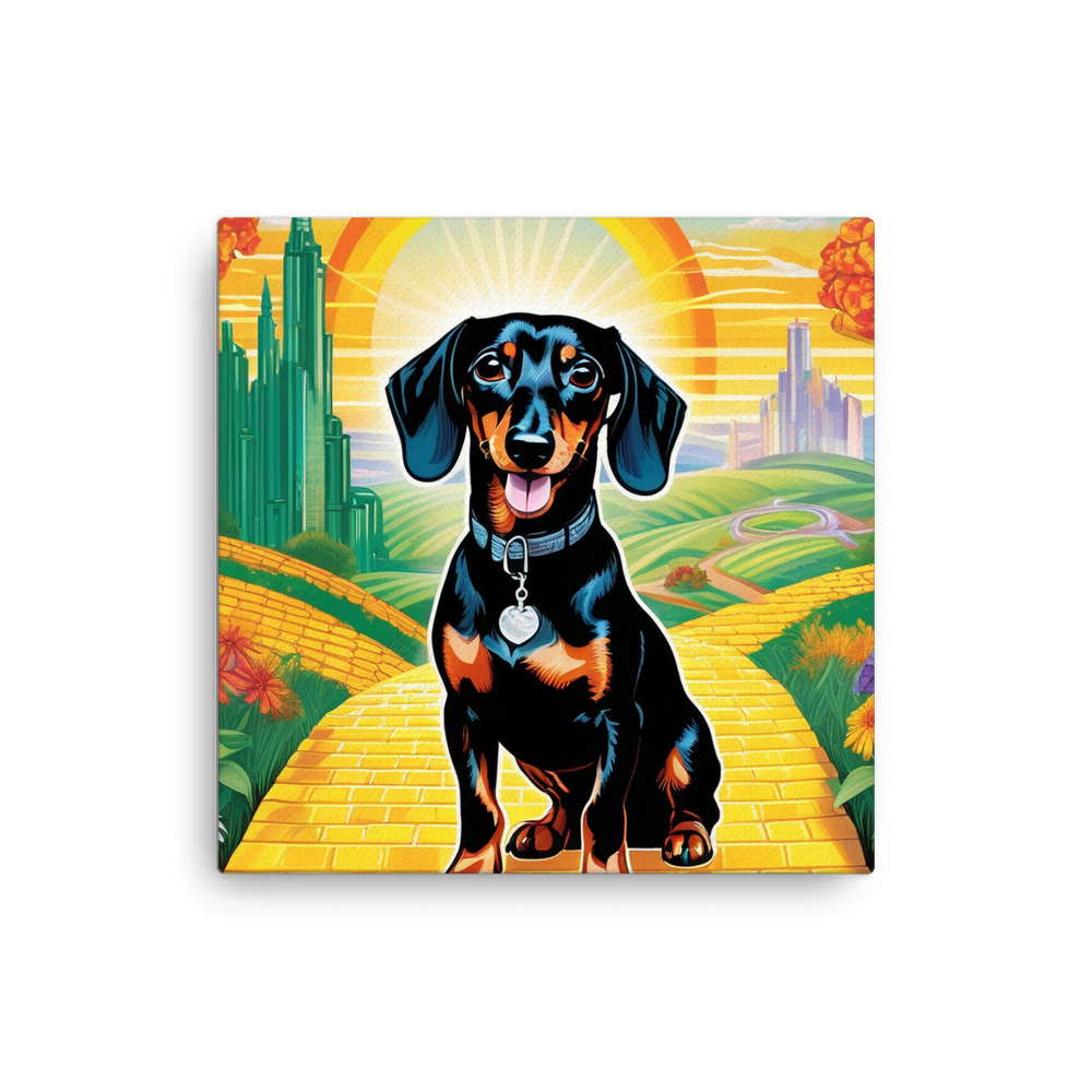 PugMug Custom Black Dachshund Canvas
