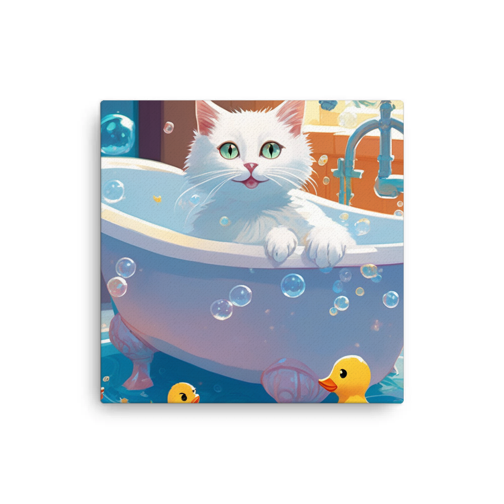 PugMug Custom White Companion Cat Canvas