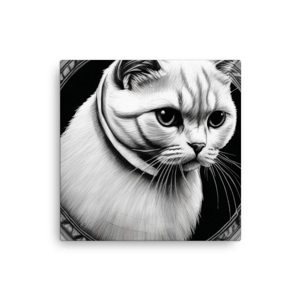 PugMug Custom White Scottish Fold Cat Canvas