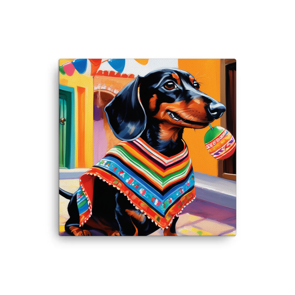 PugMug Custom Black Dachshund Canvas