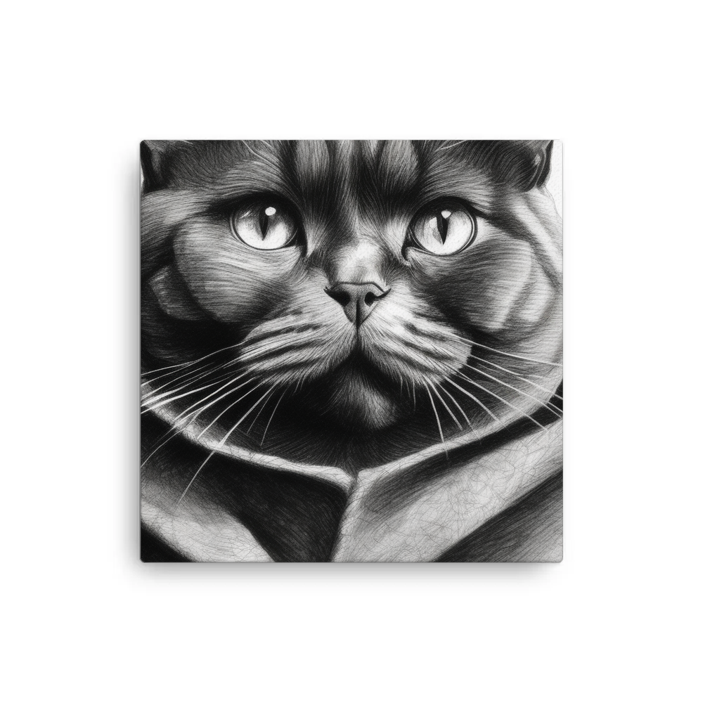 PugMug Custom Black British Shorthair Cat Canvas