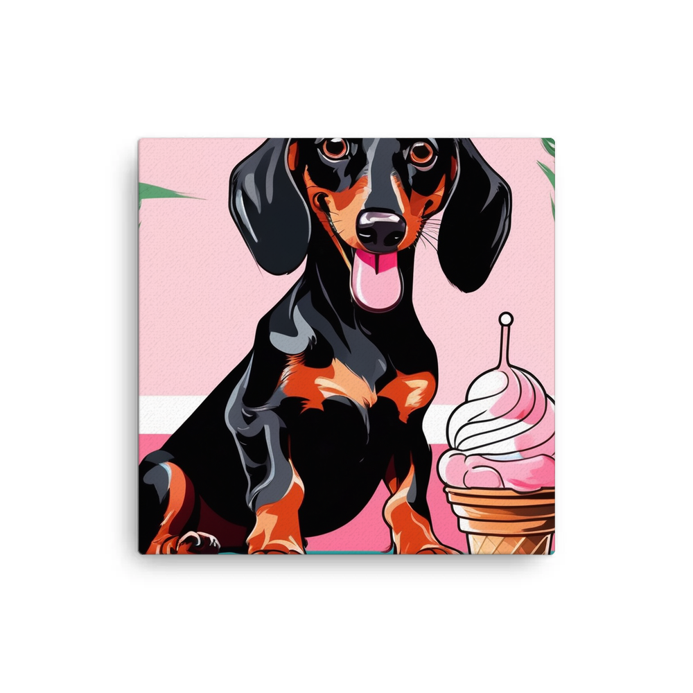 PugMug Custom Black Dachshund Canvas