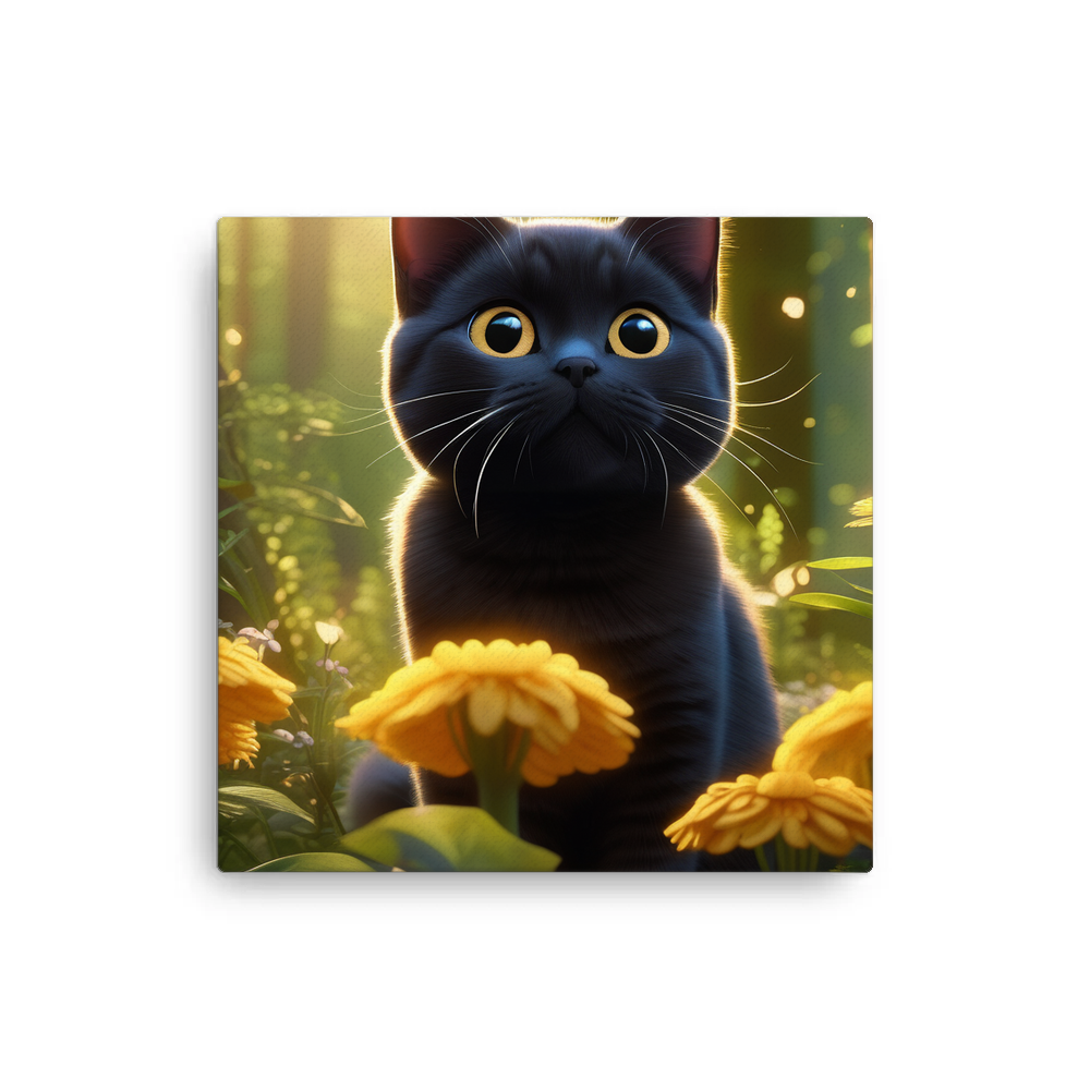 PugMug Custom Black British Shorthair Cat Canvas