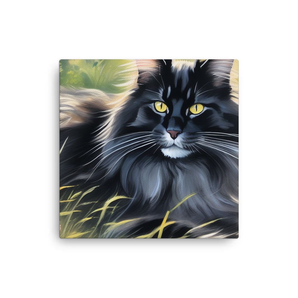 PugMug Custom Black Maine Coon Cat Canvas