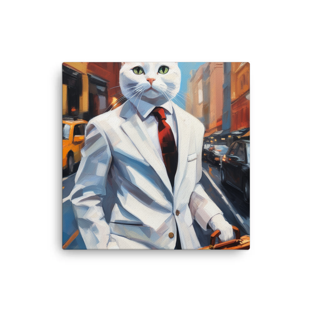 PugMug Custom White Companion Cat Canvas