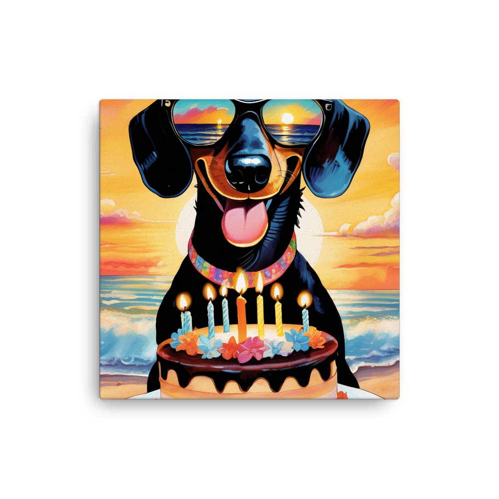 PugMug Custom Black Dachshund Canvas