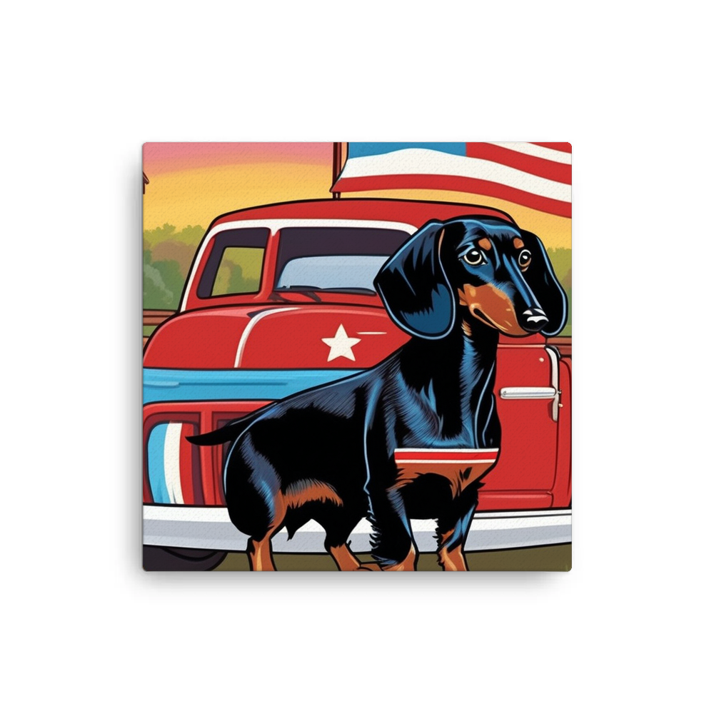 PugMug Custom Black Dachshund Canvas