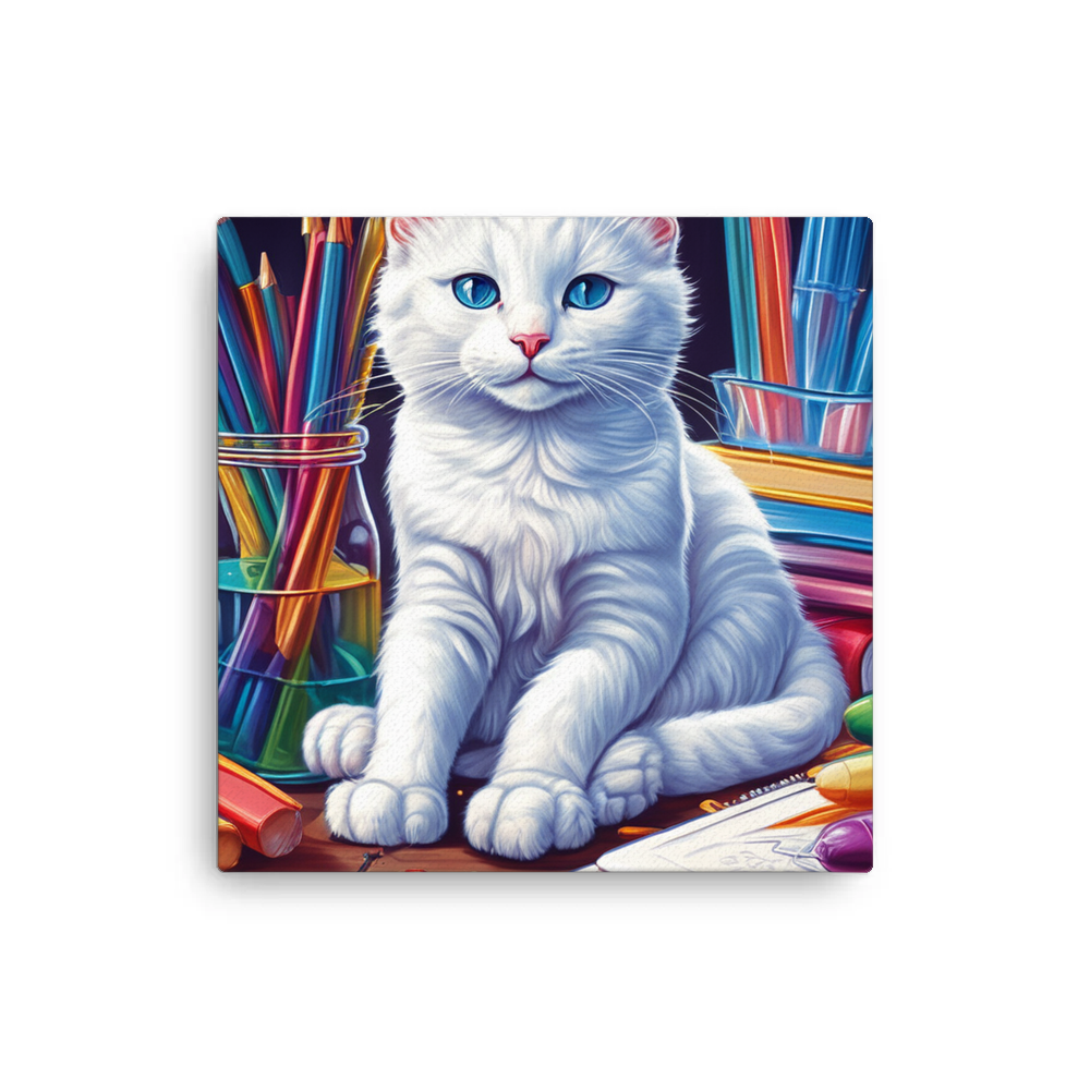 PugMug Custom White Companion Cat Canvas
