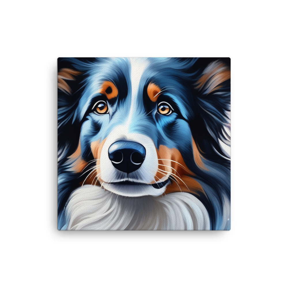 PugMug Custom Blue Merle Border Collie Canvas