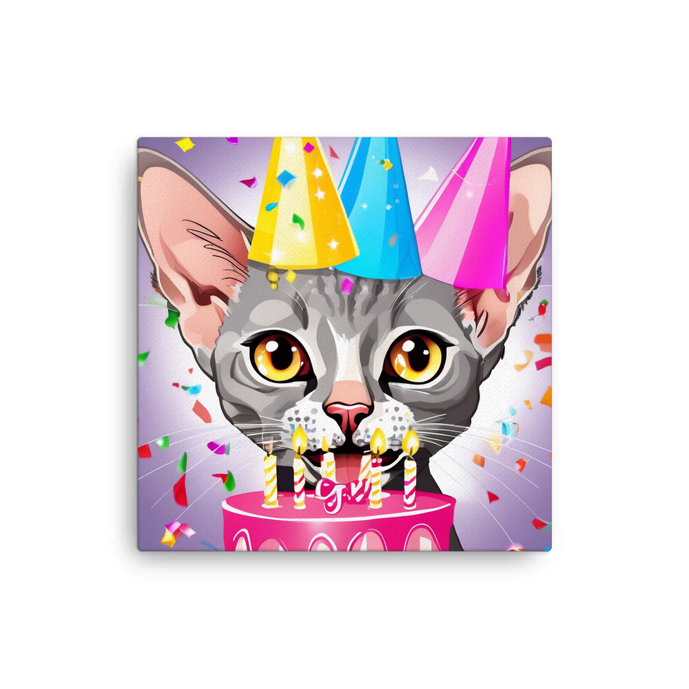 PugMug Custom Tabby Devon Rex Cat Canvas