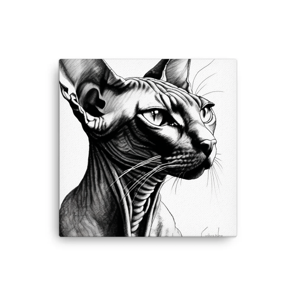 PugMug Custom Black Sphynx Cat Canvas