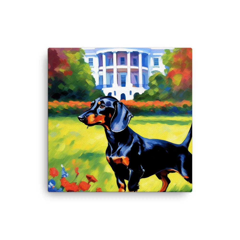 PugMug Custom Black Dachshund Canvas