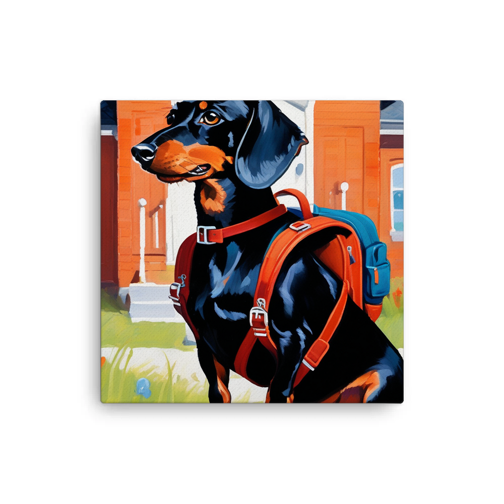 PugMug Custom Black Dachshund Canvas