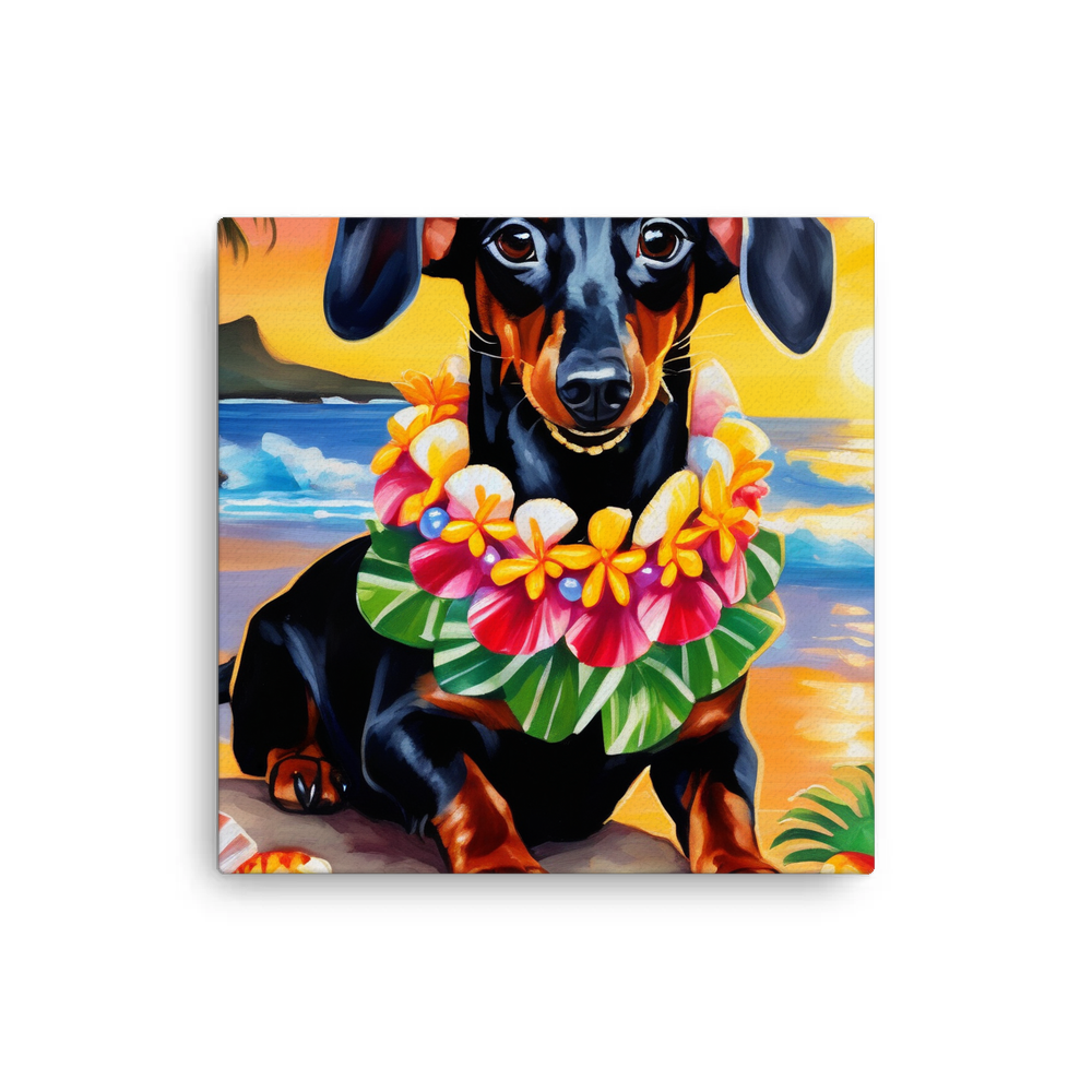 PugMug Custom Black Dachshund Canvas
