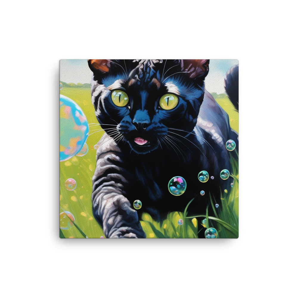 PugMug Custom Black Devon Rex Cat Canvas