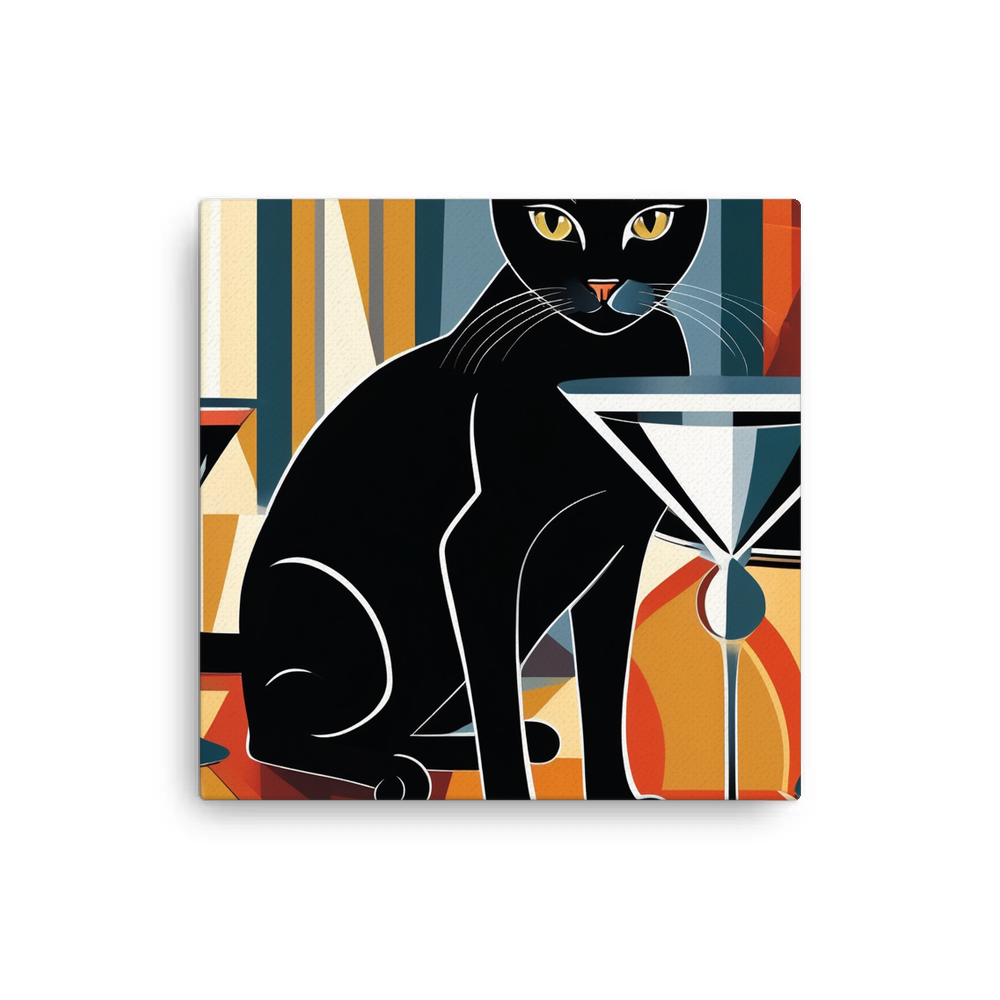 PugMug Custom Black American Shorthair Cat Canvas