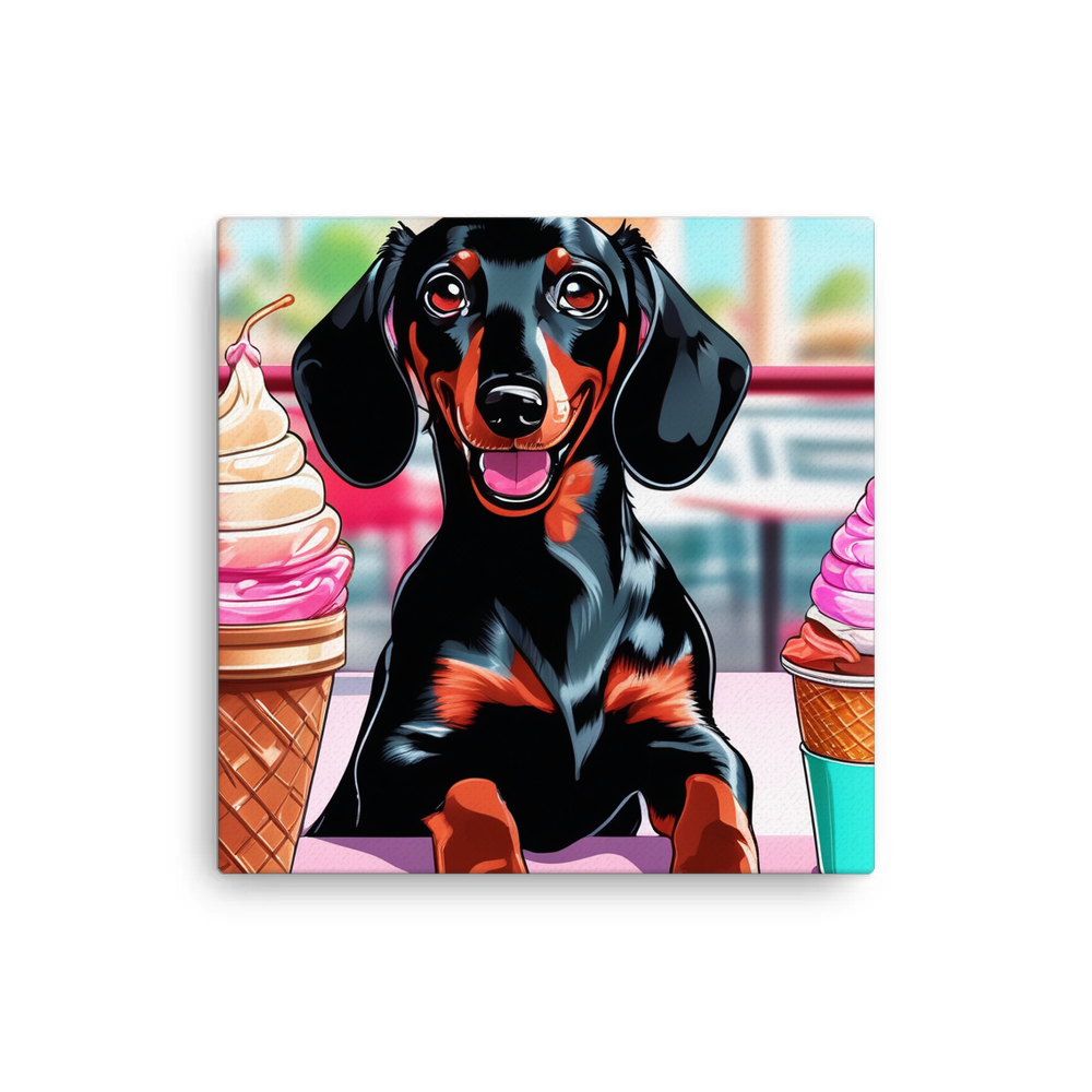 PugMug Custom Black Dachshund Canvas