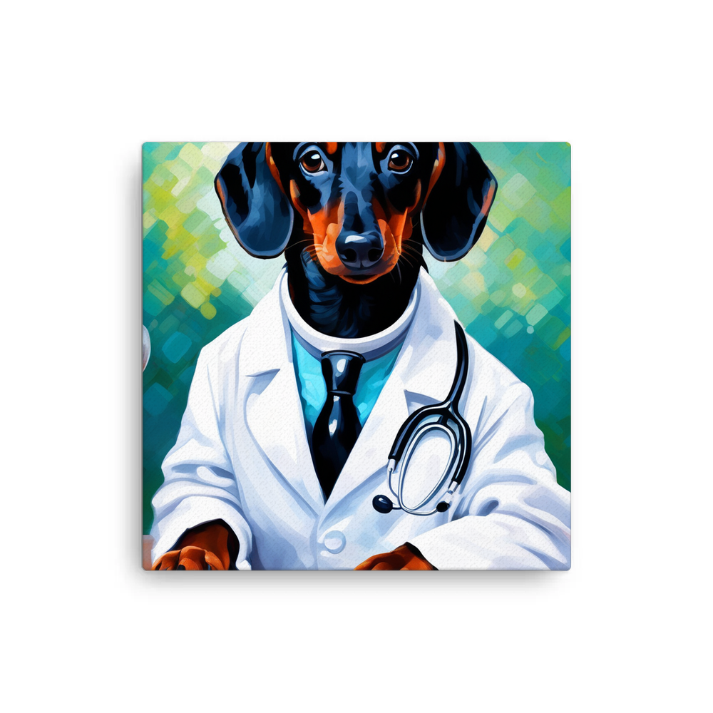 PugMug Custom Black Dachshund Canvas