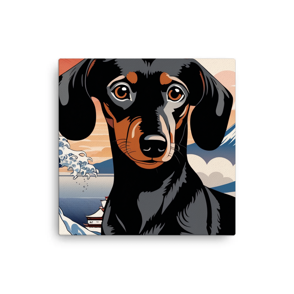 PugMug Custom Black Dachshund Canvas