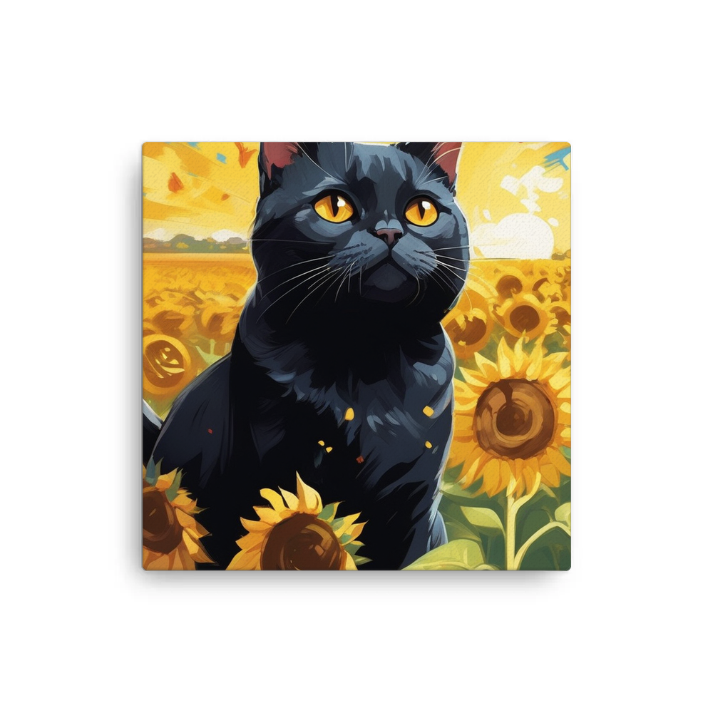 PugMug Custom Black British Shorthair Cat Canvas