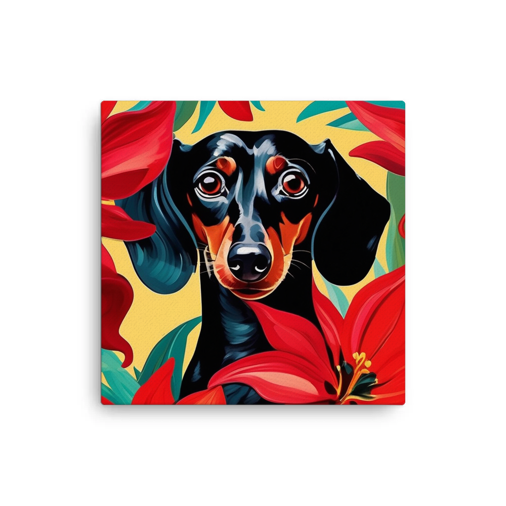 PugMug Custom Black Dachshund Canvas