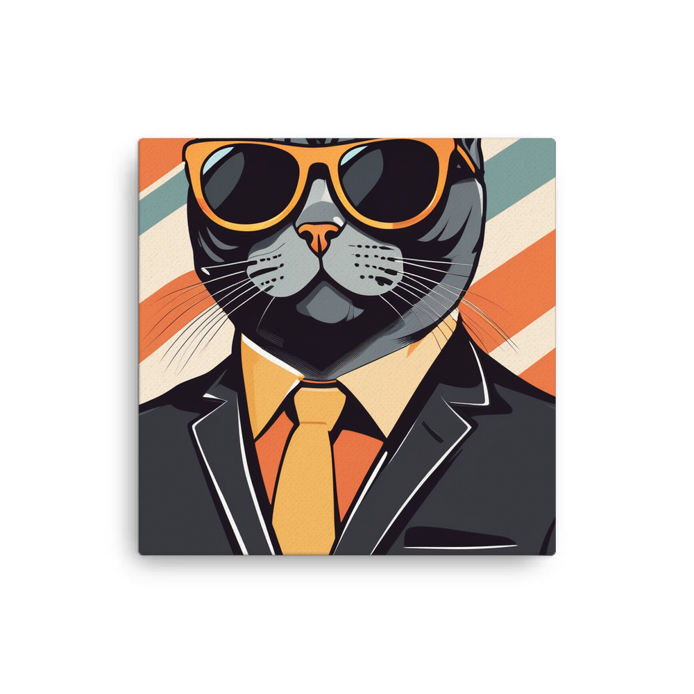 PugMug Custom Black British Shorthair Cat Canvas