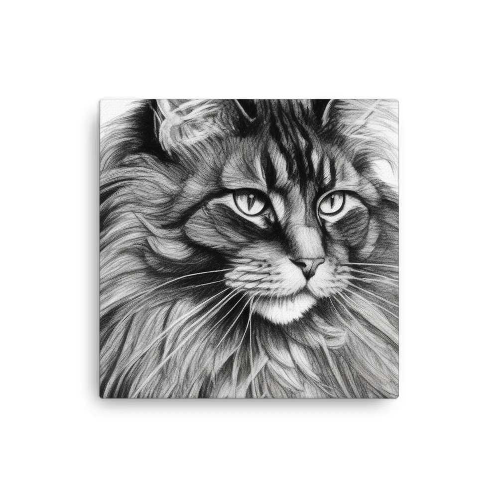 PugMug Custom Black Maine Coon Cat Canvas