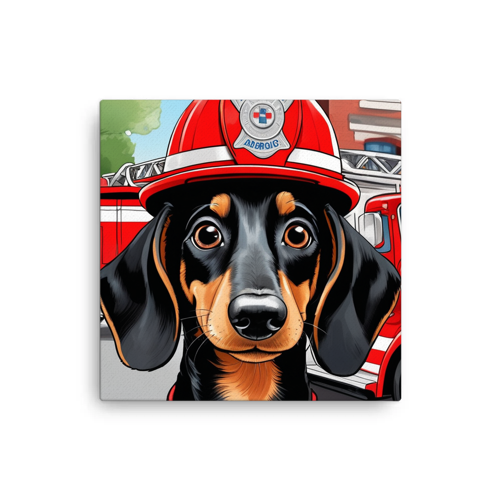 PugMug Custom Black Dachshund Canvas