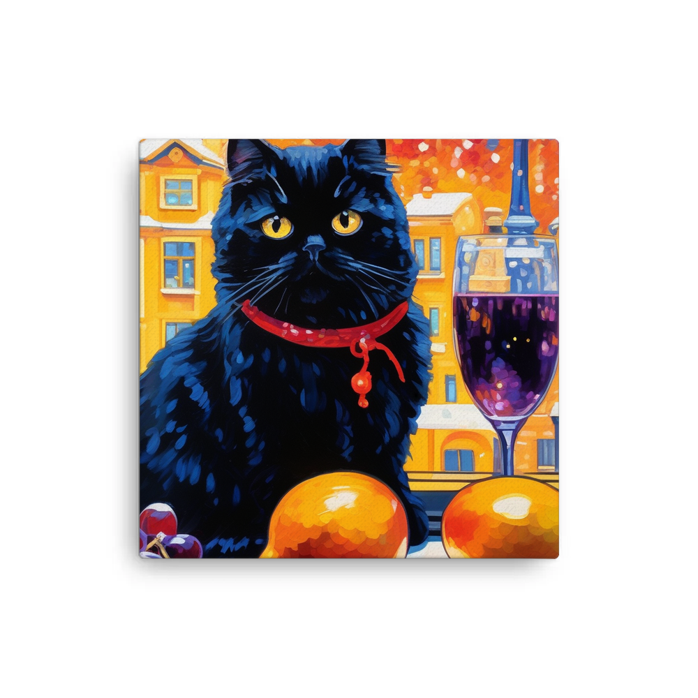 PugMug Custom Black Persian Cat Canvas