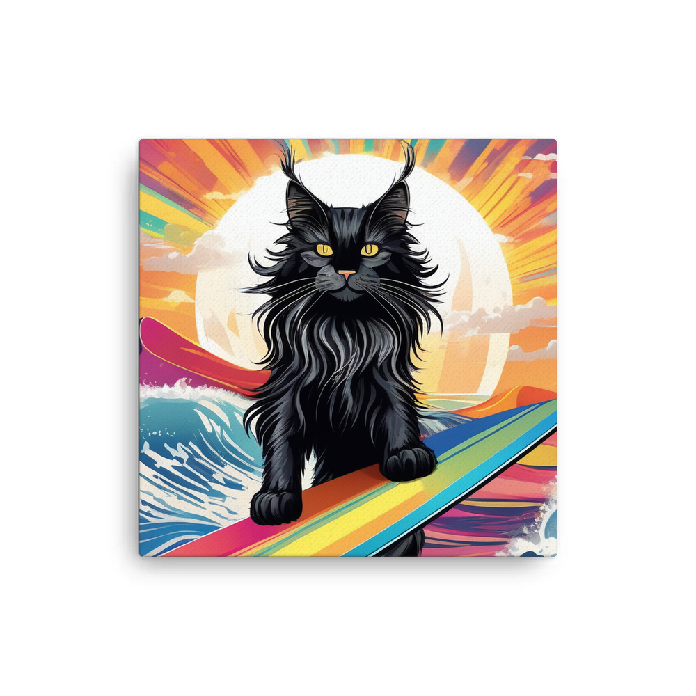 PugMug Custom Black Maine Coon Cat Canvas