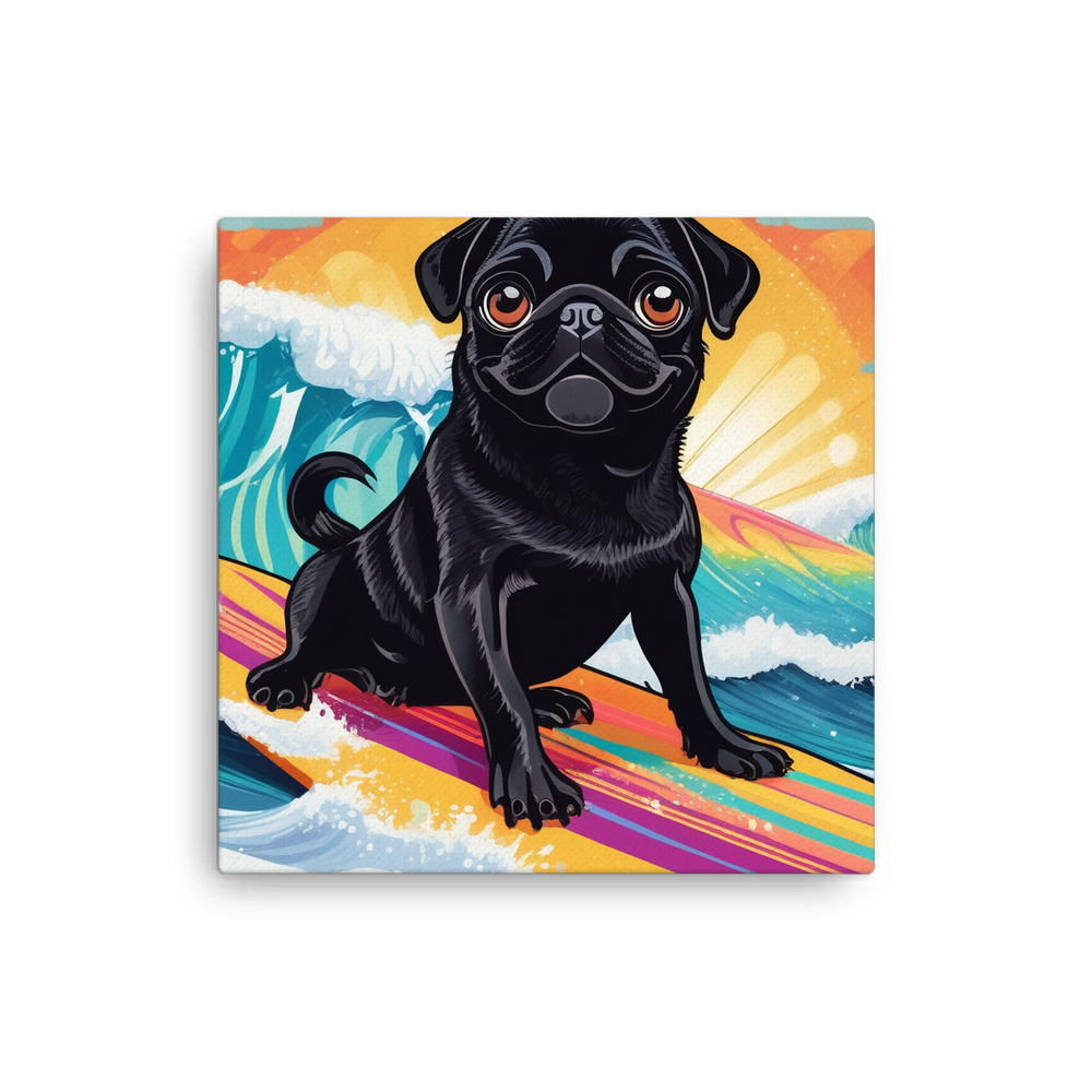 PugMug Custom Black Pug Canvas