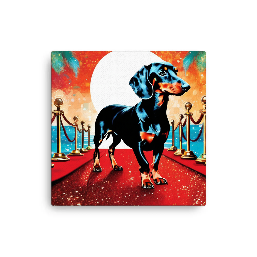 PugMug Custom Black Dachshund Canvas