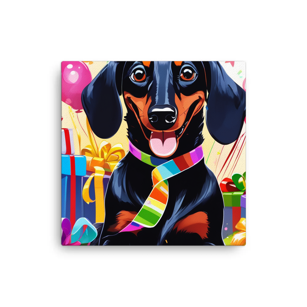 PugMug Custom Black Dachshund Canvas