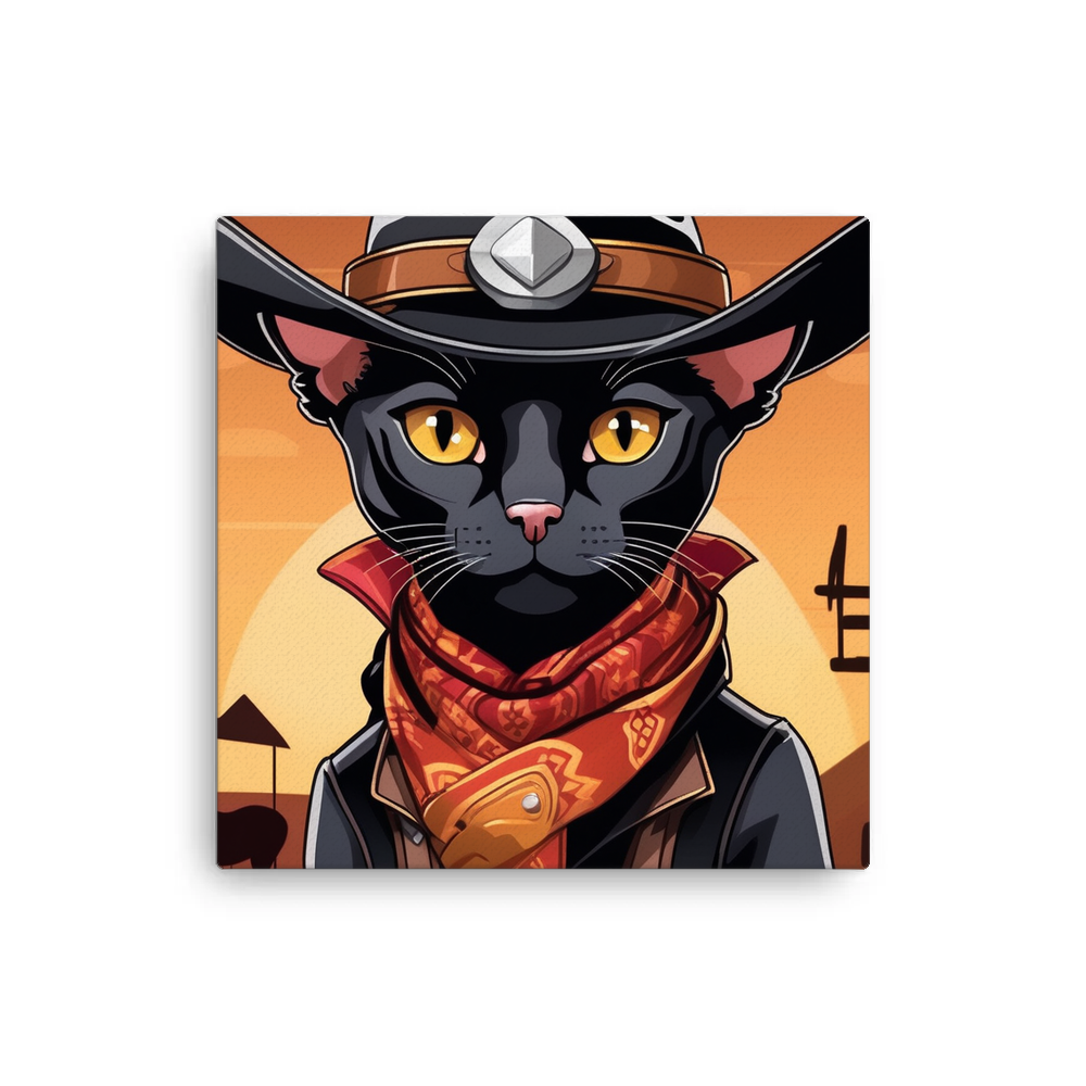 PugMug Custom Black Devon Rex Cat Canvas