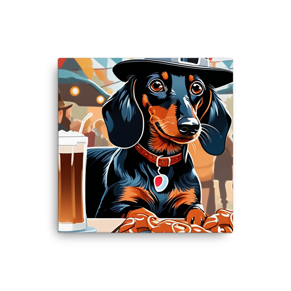 PugMug Custom Black Dachshund Canvas