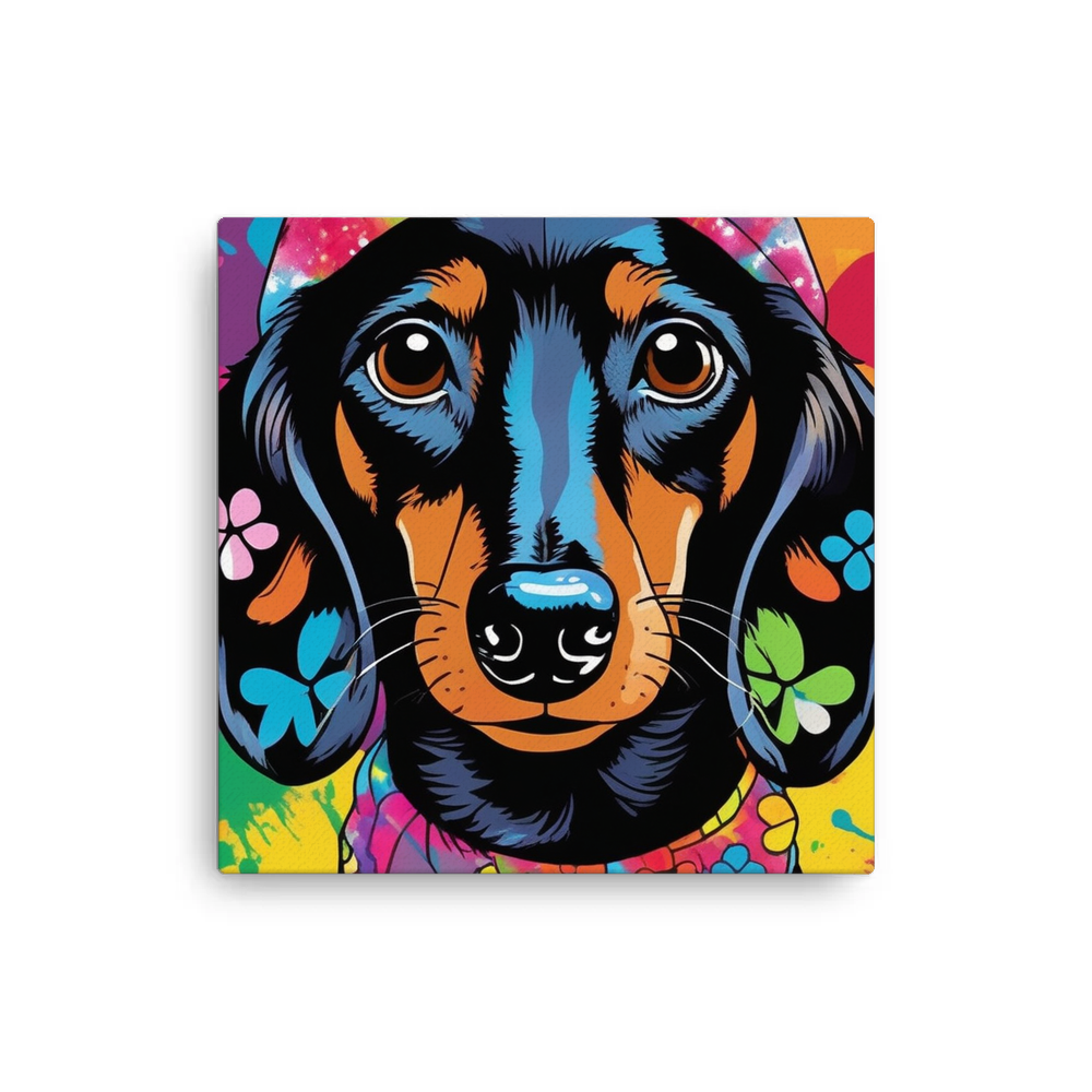 PugMug Custom Black Dachshund Canvas