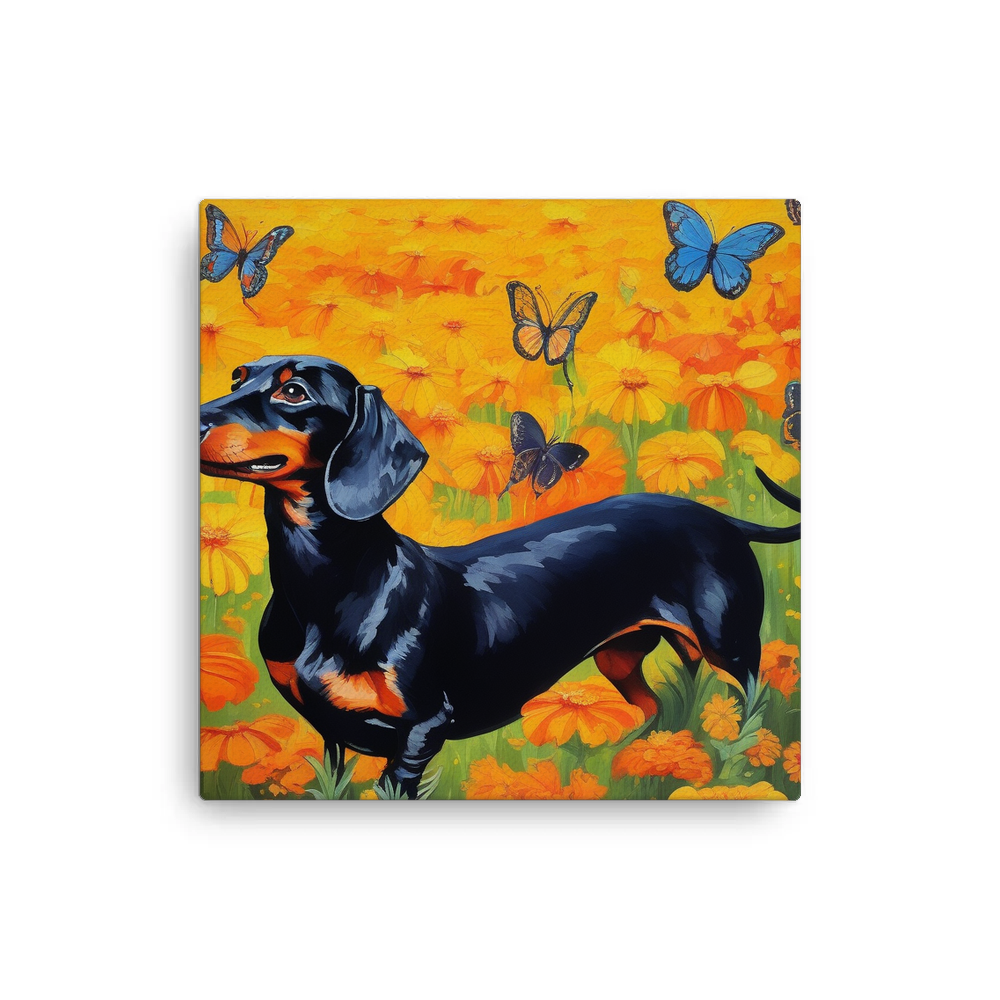 PugMug Custom Black Dachshund Canvas