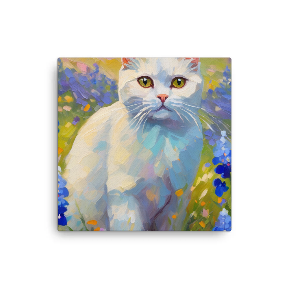 PugMug Custom White Scottish Fold Cat Canvas