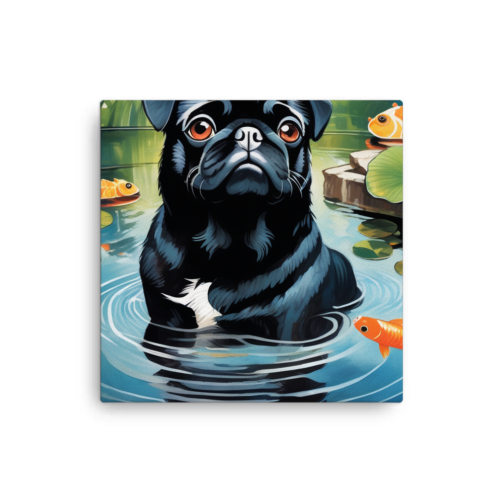 PugMug Custom Black Pug Canvas