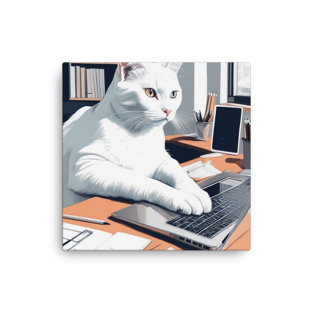 PugMug Custom White Companion Cat Canvas