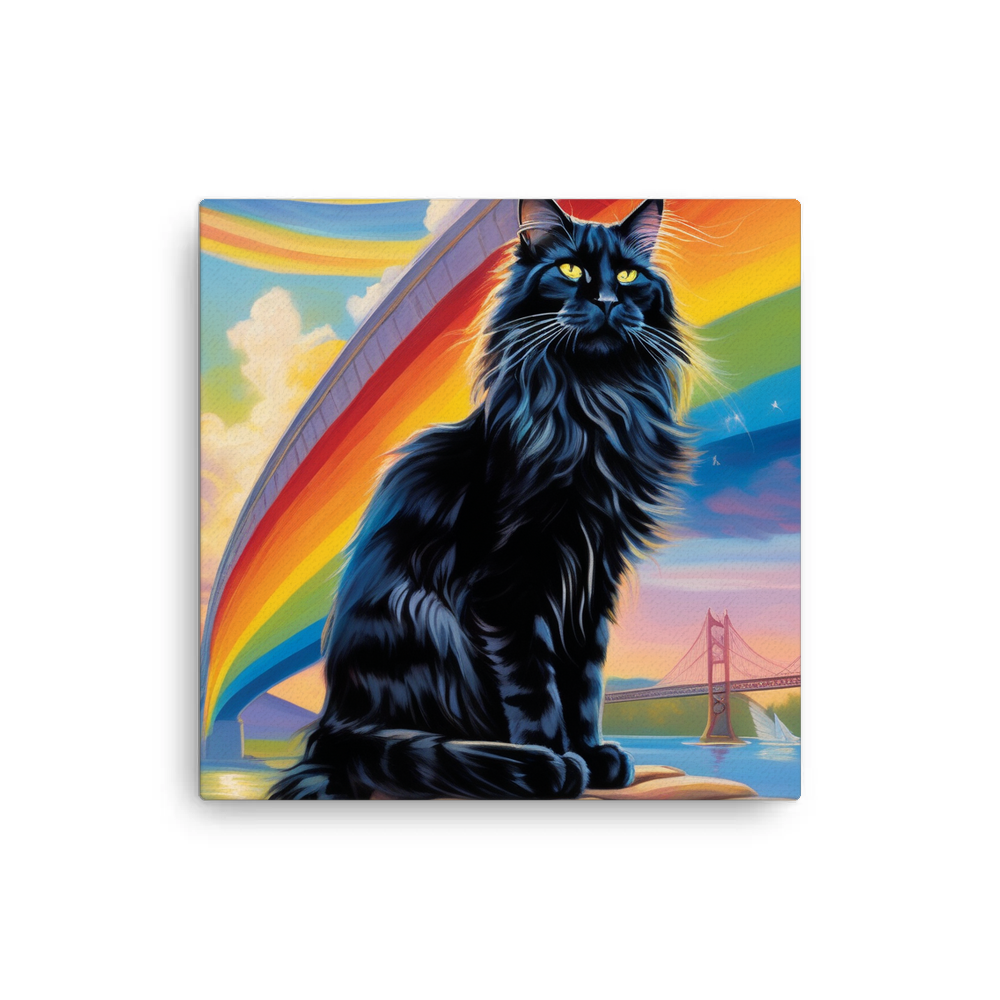 PugMug Custom Black Maine Coon Cat Canvas