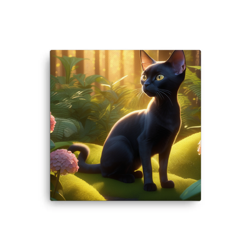 PugMug Custom Black Devon Rex Cat Canvas