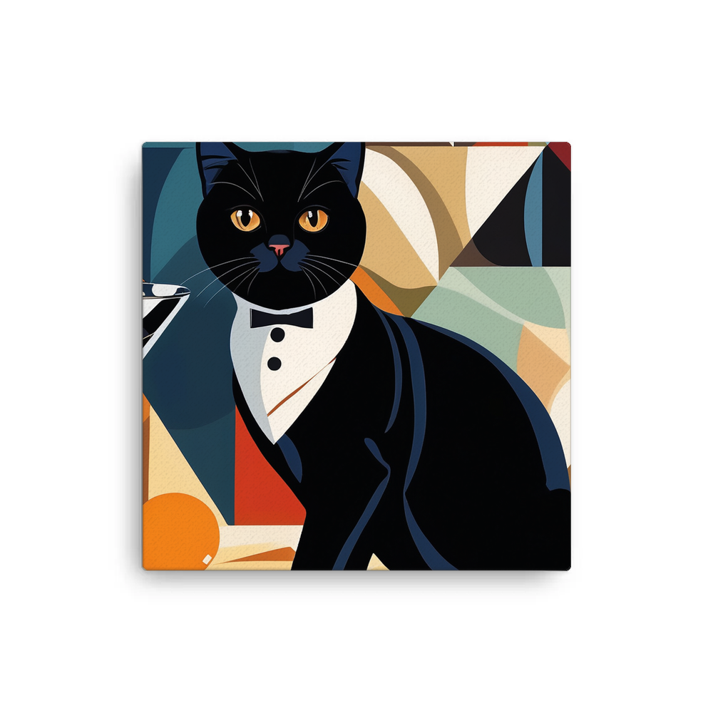 PugMug Custom Black Scottish Fold Cat Canvas