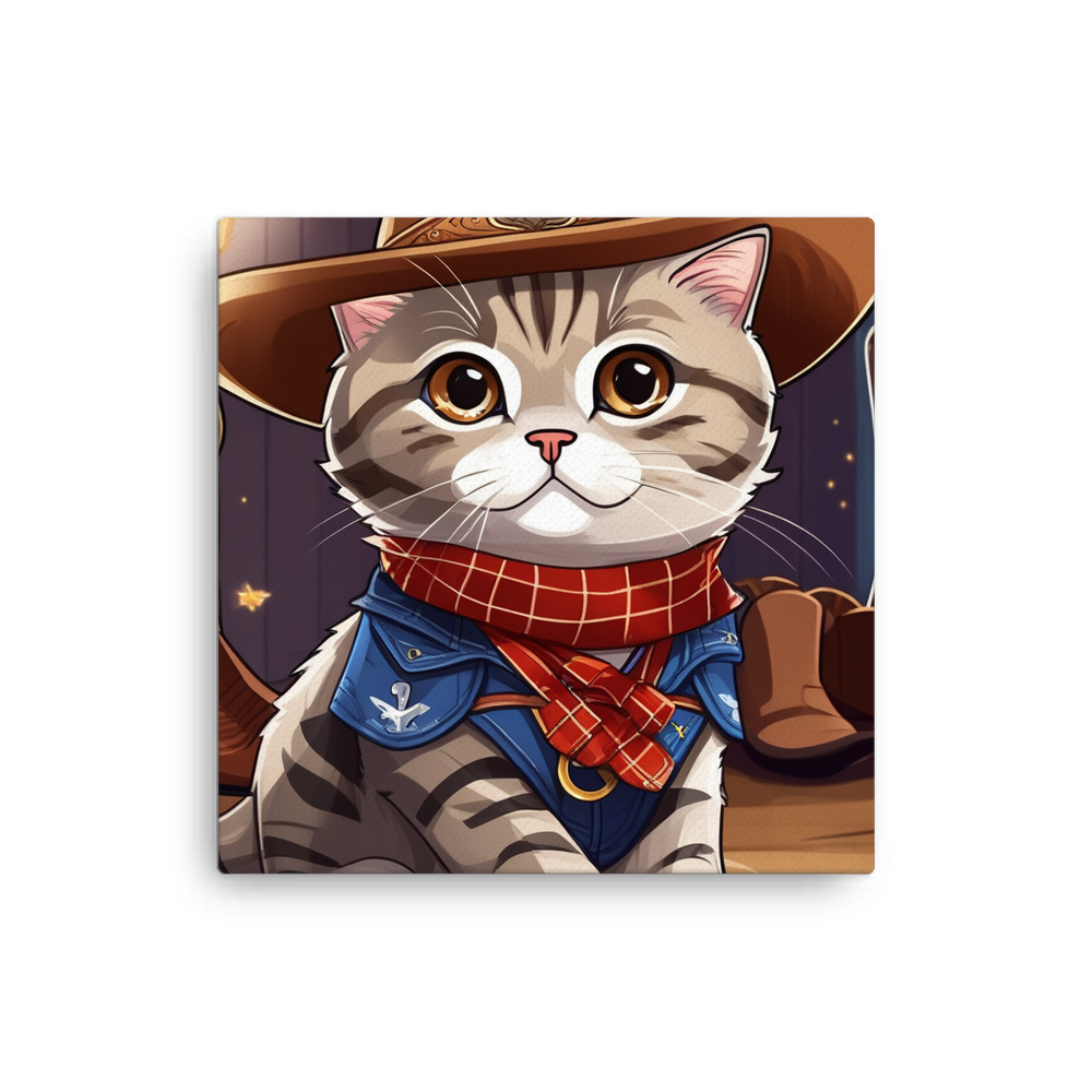 PugMug Custom Tabby Scottish Fold Cat Canvas