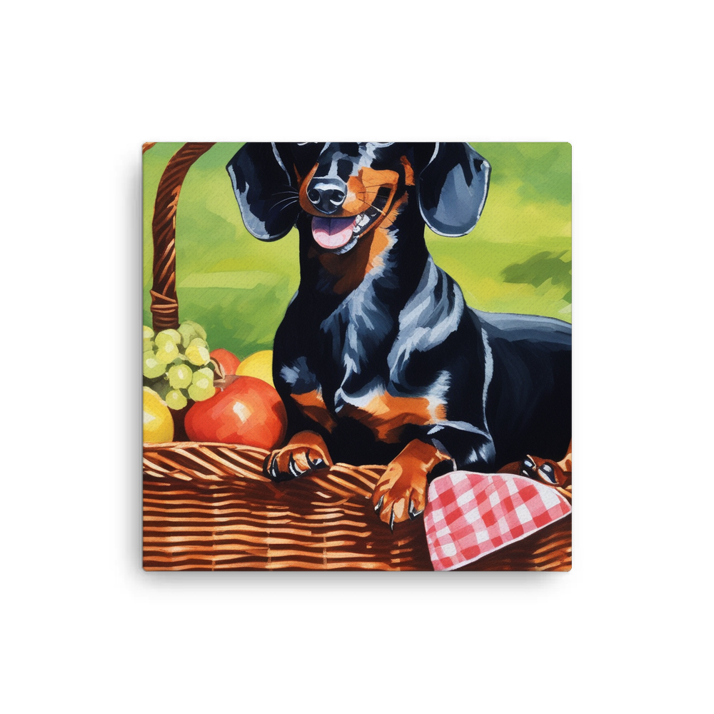 PugMug Custom Black Dachshund Canvas