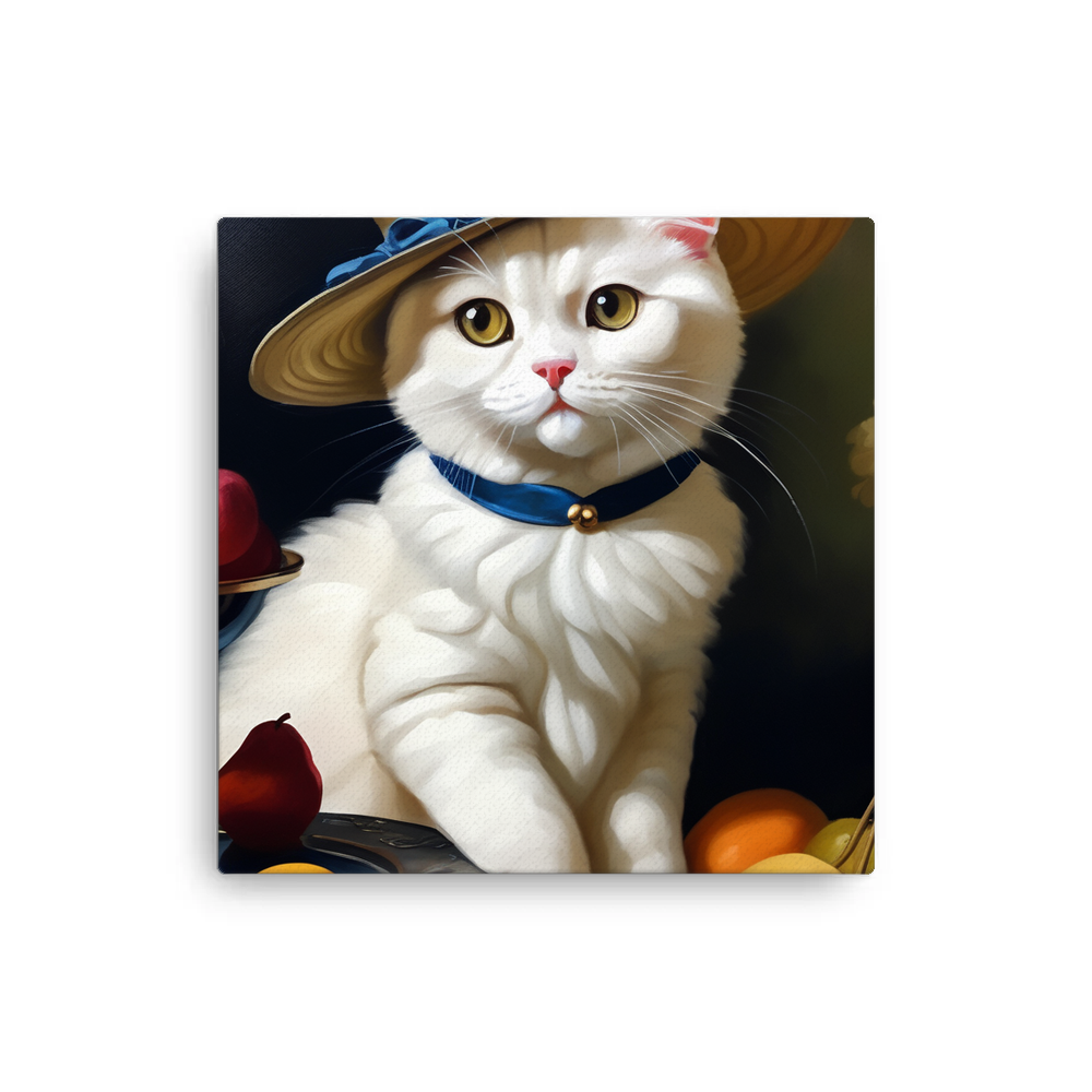 PugMug Custom White Scottish Fold Cat Canvas