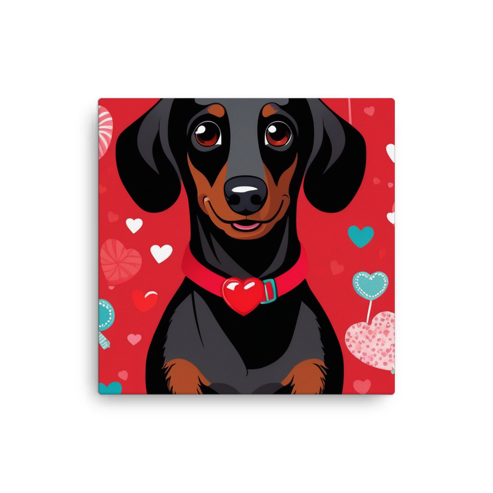 PugMug Custom Black Dachshund Canvas